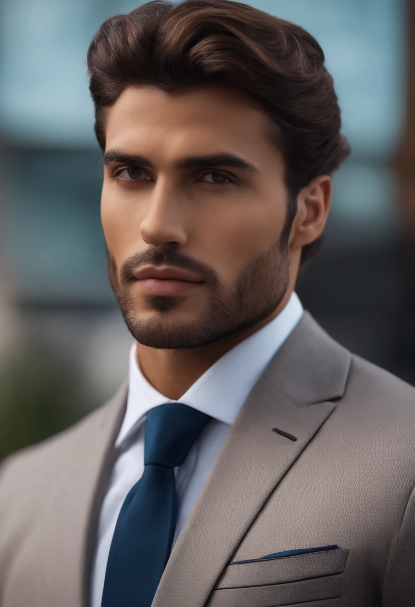 Handsome businessman with naturally super realistic latina suit, Realismo, 4k, Full HD, mirada penetrante