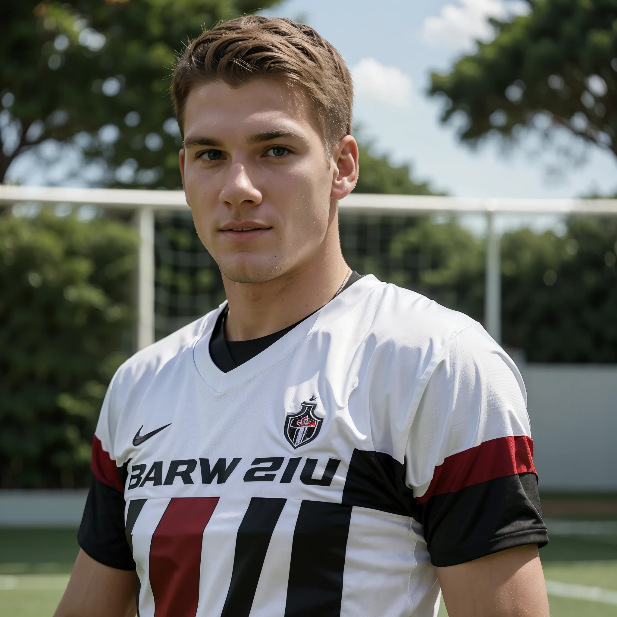 White-skinned football player playing for São Paulo football club