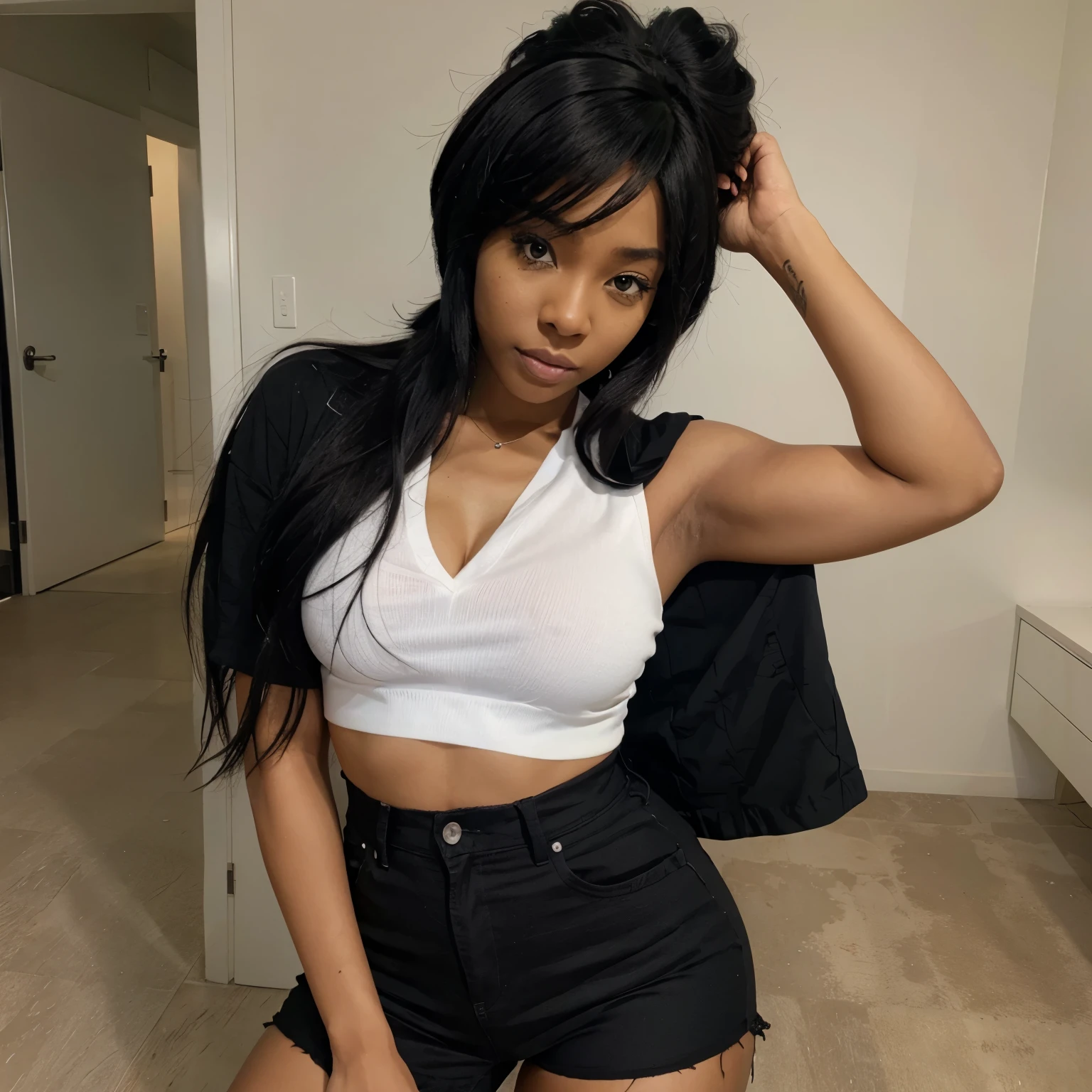 Black anime babe