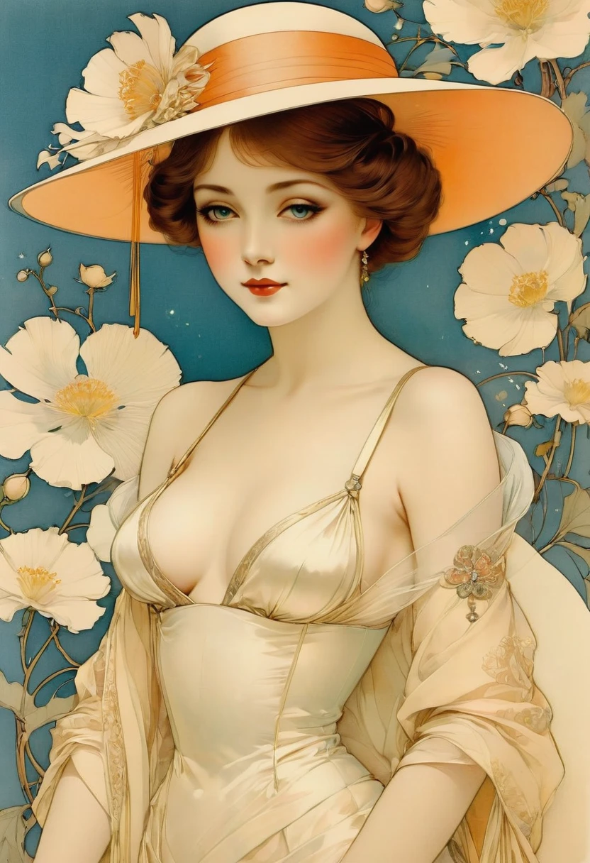 by Raphael Kirchner, best quality, masterpiece, very aesthetic, perfect composition, intricate details, ultra-detailed