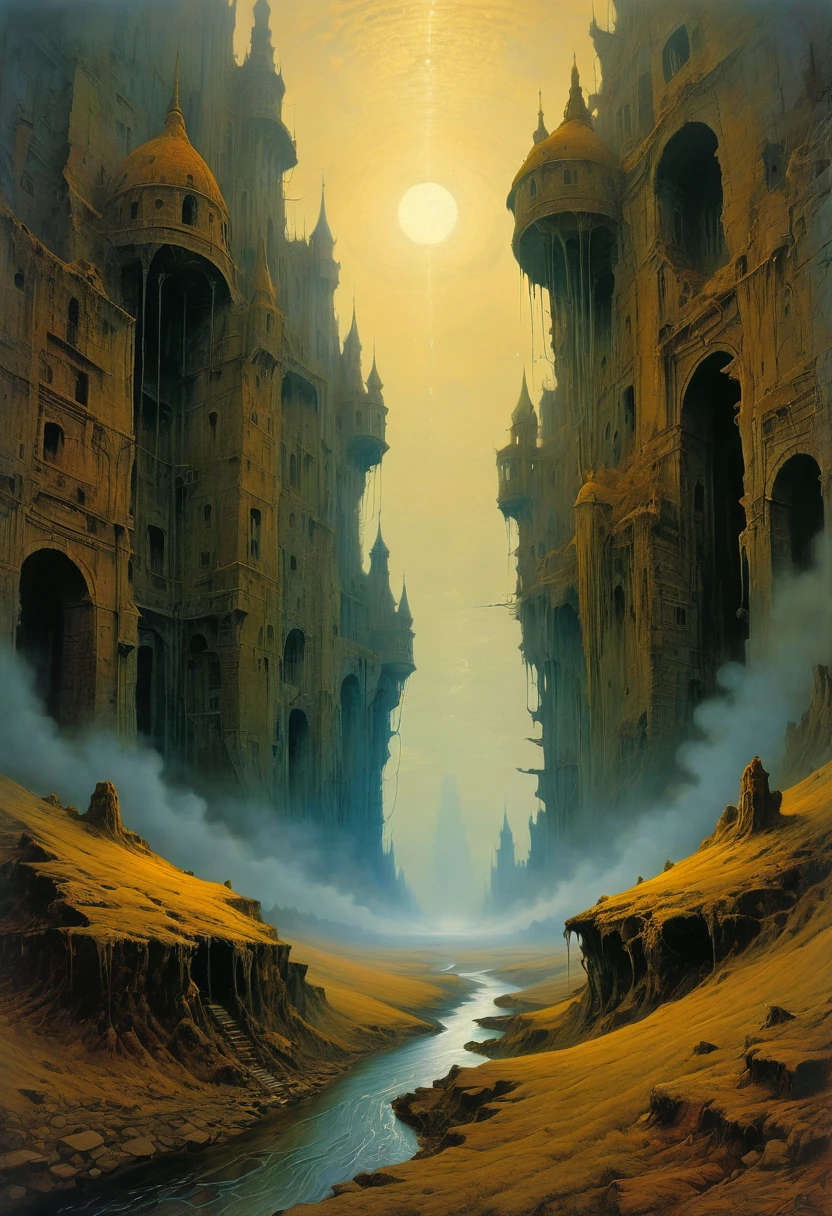 by Zdzisław Beksiński, best quality, masterpiece, very aesthetic, perfect composition, intricate details, ultra-detailed