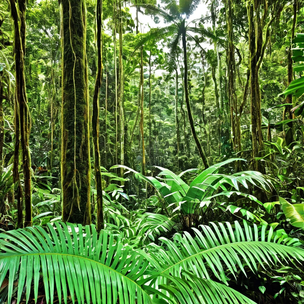 close inside pristine rainforest