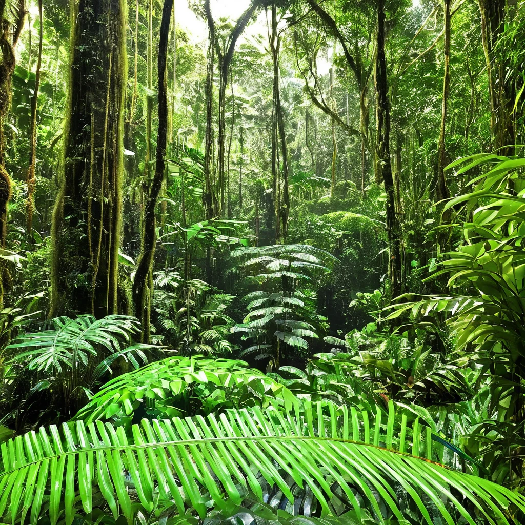 close inside pristine rainforest
