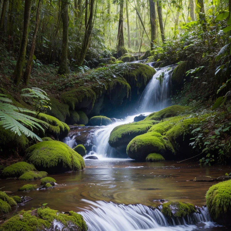 foto ultra realista de uma floresta  no water only treas