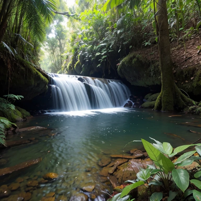 foto ultra realista de uma floresta no water only treas