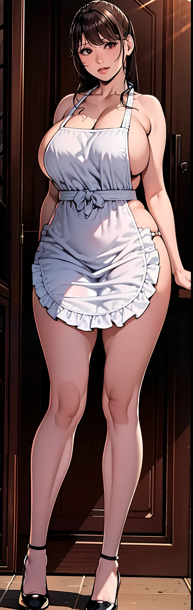 (masterpiece, highest quality:1.2), One Girl, alone, whole body, yukiko, Big Breasts, lips, Grey knitted tube dress,,Big Breasts , Mature Woman, Excited ,16k, Shining Eyes, detailed 4k eyes,workplace,, lipsを離した,Lip details, ,Shiny skin, , brown hair,Big Breasts, Brown eyes, Mature Woman, blush, Medium Chest, sweating、とてもsweating, masterpiece, highest quality, Very detailed, desire, blush, Are standing, High resolution, Observe the audience , masterpiece, highest quality, Knee socks, ((Wearing red high heels))