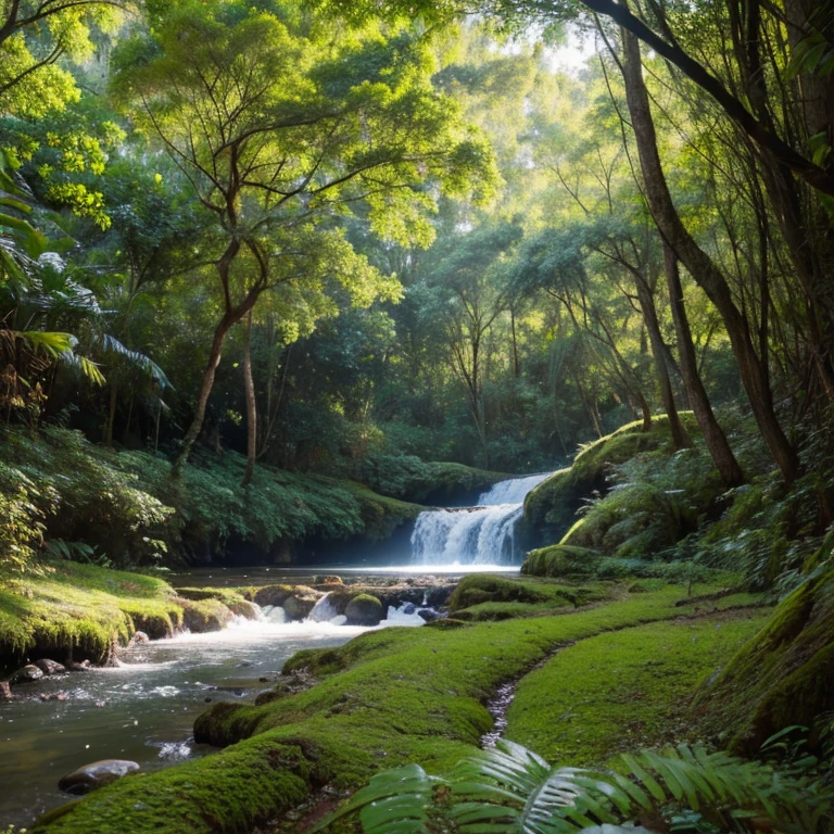 foto ultra realista de uma floresta com muitas arvores sem lego ou agua