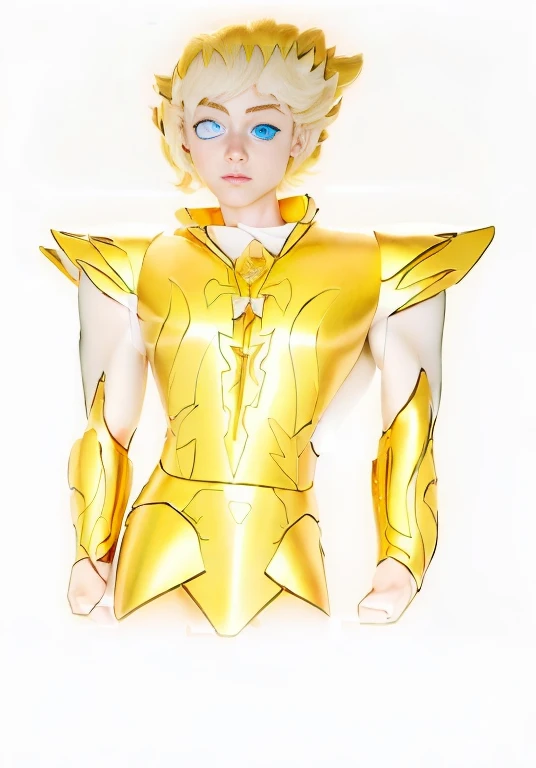 Real life adaption of this character, A boy cosplayed as a saint seiya gold saint, golden armour with friezes, (((((photorealistic style raw)))), blonde hairs, blue eyes, holy sword friezes, blonde hairs, caucasian race, realistic light,realistic shadow,realistic background,(photorealistic:1.2),realistic hands