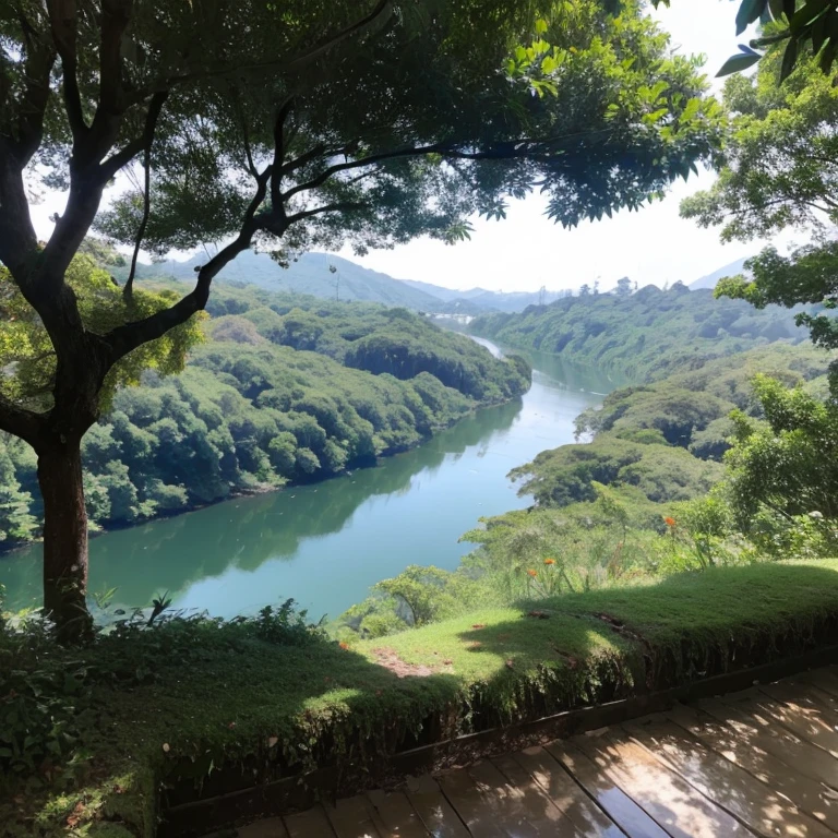 foto ultra de uma floresta com muitas arvores sem lagos ou agua na imagem