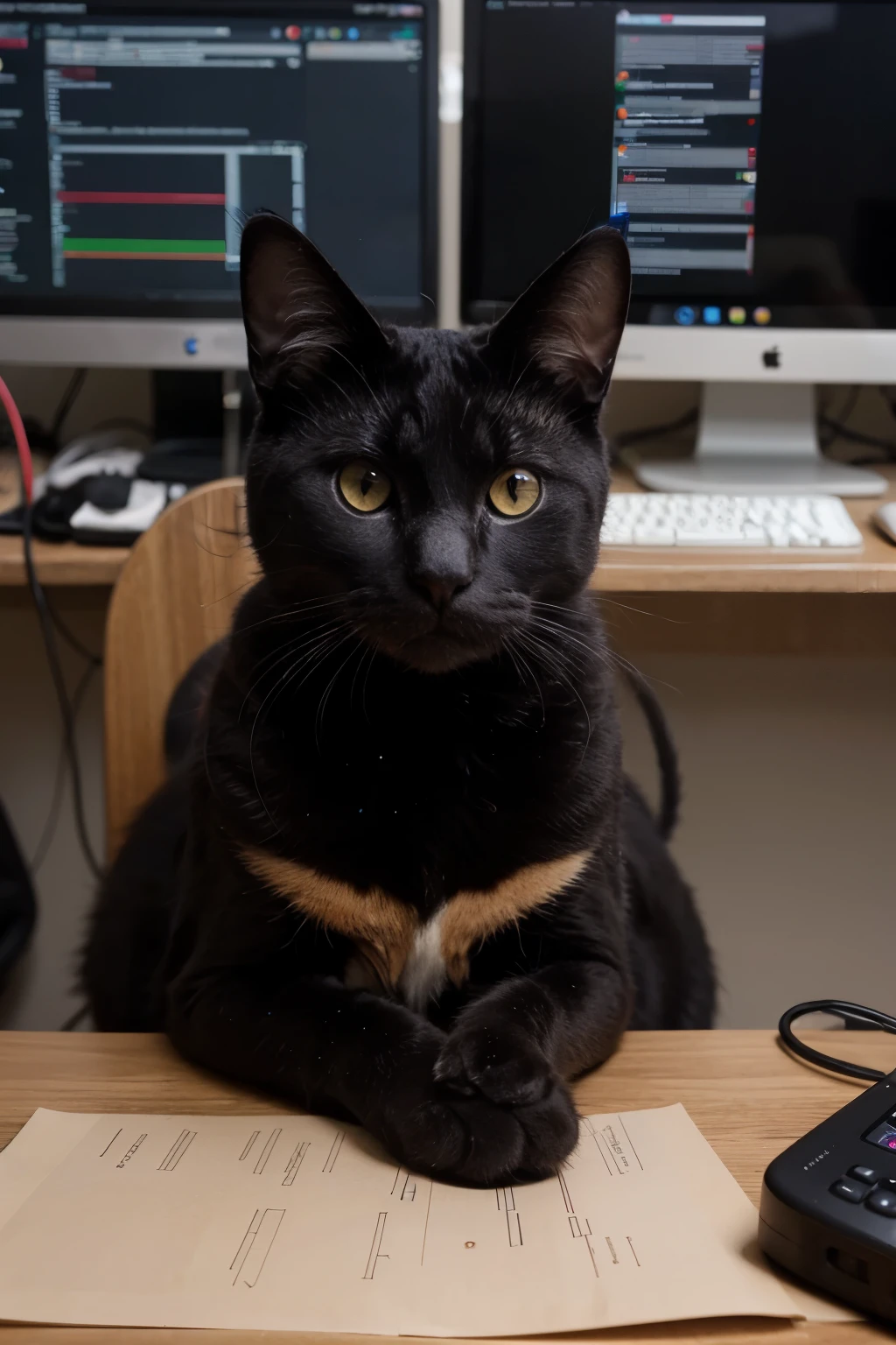 poster of a computer engineer cat