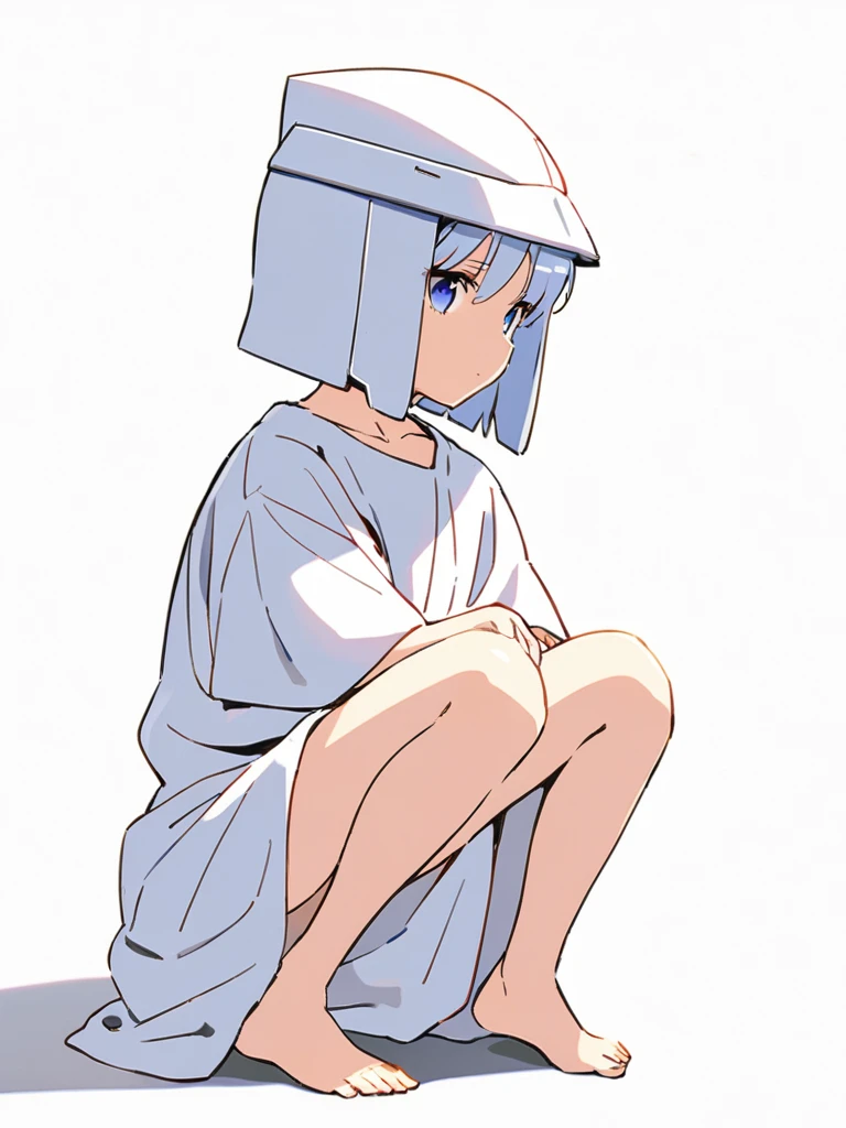 16k works,highest quality,,no background.White background only.knight,full body,barefoot,squatting