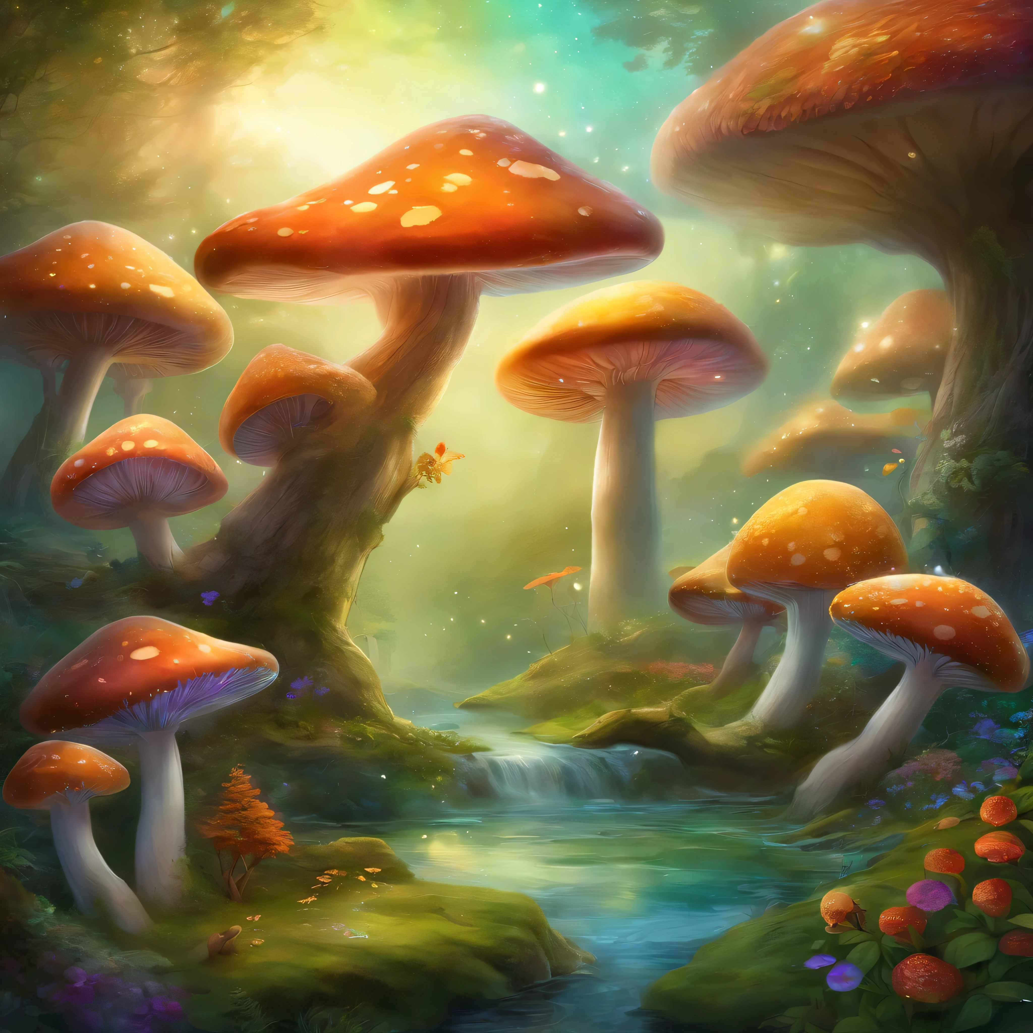 (best quality,4k,8k,highres,masterpiece:1.2),ultra-detailed,
(realistic,photorealistic,photo-realistic:1.37),
whimsical mushroom, enchanted atmosphere, magical forest,
unique patterns, vibrant colors, intricate details,
dreamlike scenery, sparkling fairy dust, hidden treasures,
mysterious allure, ethereal beauty, surreal charm,
fantastical elements, whimsical surprises, playful imagination,
storybook inspiration, mystical aura, enchanted woodland,
curiosity and wonder, captivating spectacle, mesmerizing artistry.