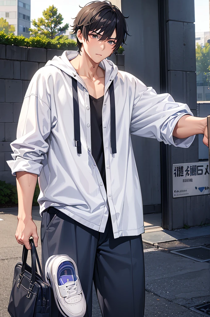 (creation:1.4),(HDR),moe,Strongest configuration、(High resolution)、Athletic male model、(Protagonist Boy,male protagonist,Anime characters)、(Young Man,Detailed man,Cool high school boy:1.4,Cool high school boy:1.4)、((Detailed manface:1.4))、face、refer to、hand、smart、(A charming and bright personality)、(Cool high school boy)、Casual clothes、Slim body、Male victim、My appearance began to change from a man to a girl.、My dick is starting to get smaller、Gender: Bisexual、sexual excitement、Erotic、Self-pregnancy using own sperm、Male body type、Second person