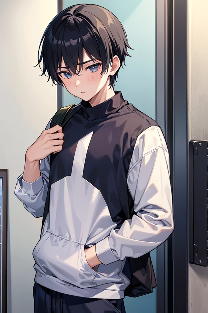 (creation:1.4),(HDR),moe,Strongest configuration、(High resolution)、Athletic male model、(Protagonist Boy,male protagonist,Anime characters)、(Young Man,Detailed man,Cool high school boy:1.4,Cool high school boy:1.4)、((Detailed manface:1.4))、face、refer to、hand、smart、(A charming and bright personality)、(Cool high school boy)、Casual clothes、Slim body、((2boy))、sudden、The male victimy dick is starting to get smaller、confusion、sexual excitement、Erotic、Self-pregnancy using own sperm、Male body type、