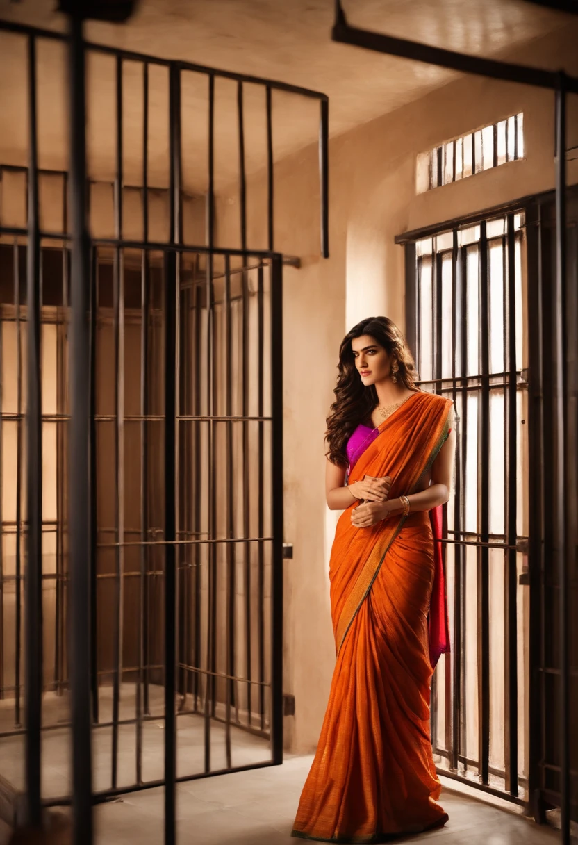 Kriti sanon wearing jail saree inside jail cell