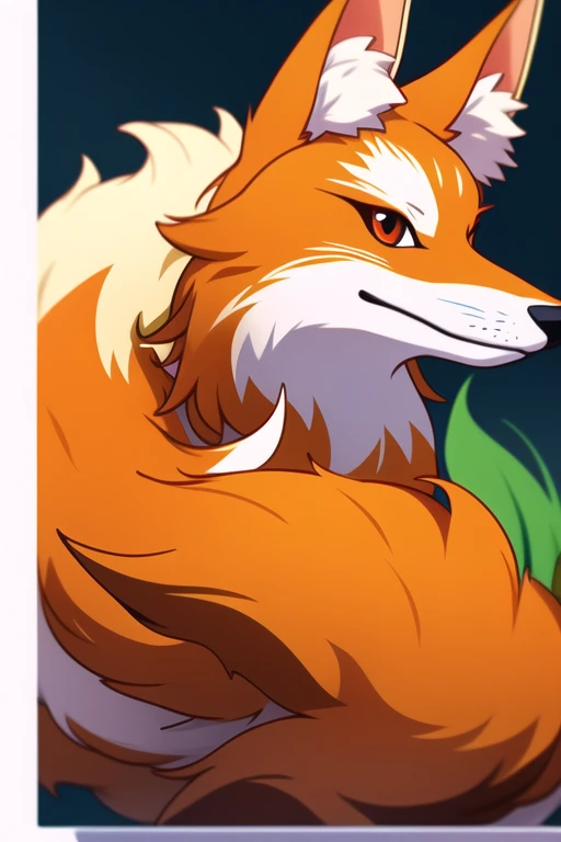 Multicolor two-tailed fox