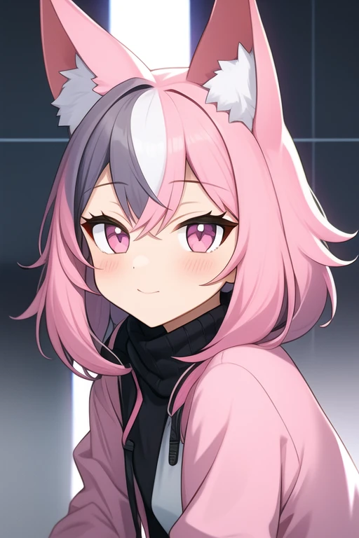 Pink and gray color fox