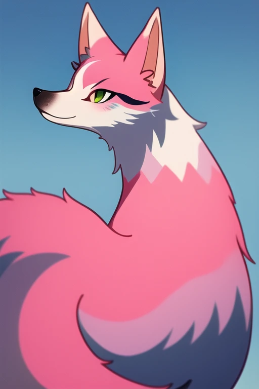 Pink and gray color fox