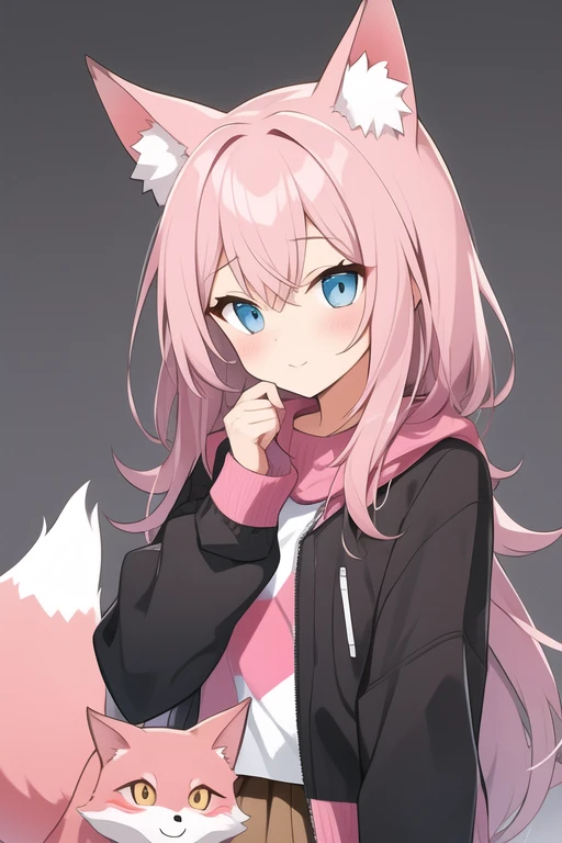 Pink and gray color fox