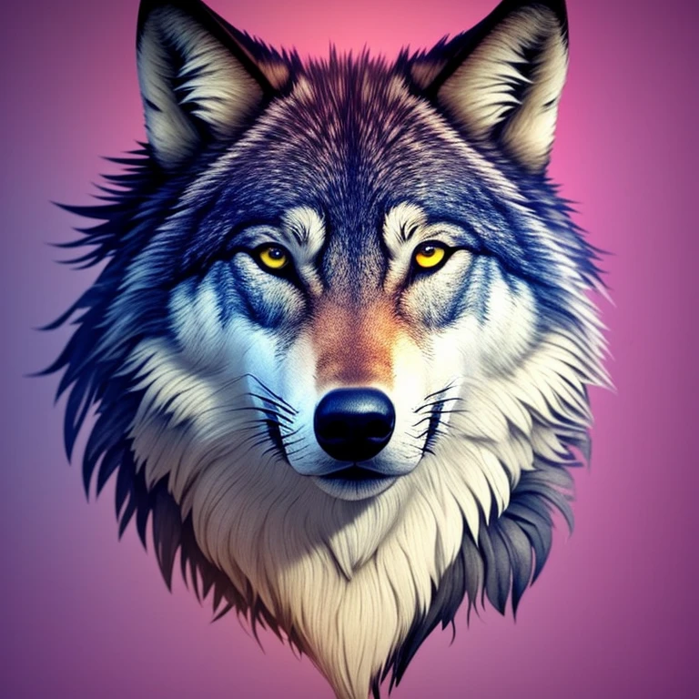 A detailed illustration face wolf, t-shirt design, tree leaves splash, t-shirt design, pastel tetradic colors, 3D vector art, cute and quirky, fantasy art, watercolor effect, bokeh, Adobe Illustrator, hand-drawn, digital painting, low-poly, soft lighting, bird's-eye view, isometric style, retro aesthetic, focused on the character, 4K resolution, photorealistic rendering, using Cinema 4D