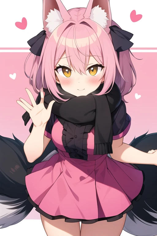 Pink and gray four legged fox