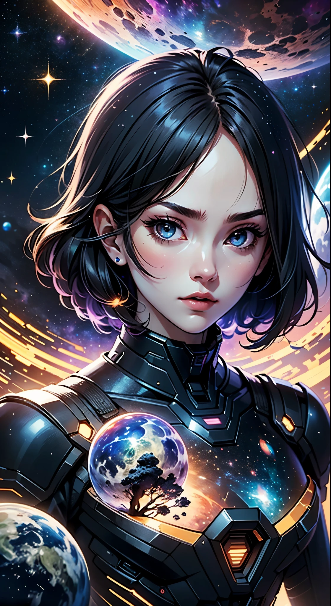 nijistyle,rfktr_technotrex,woman exploring planets, alien worlds, exotic locations, deep space,unkown terrors, galactic, nebulas,stars,fcPortrait