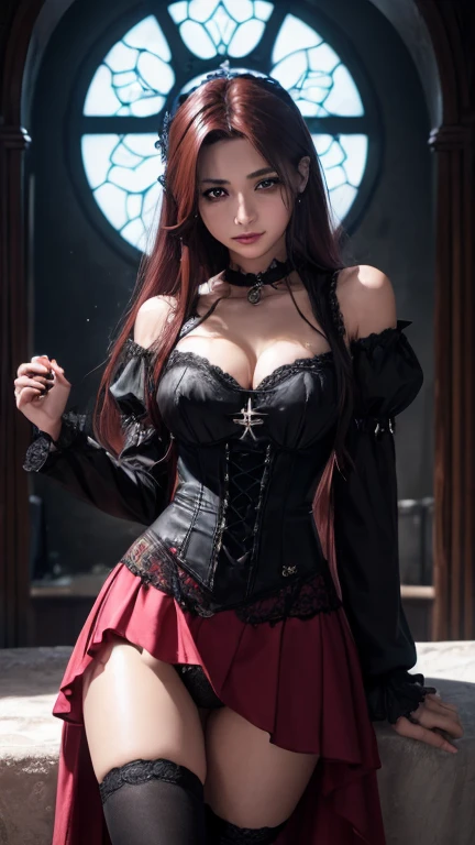 (Latina woman:2)、Hard Dark Gothic Makeup、deep night sky、Horror、Black dark eyeshadow、cry、sad、Good skin radiance、Dark Gothicメイク、Dark smile、palace、The beauty of fragrance、24-years-old、Expression of intense sexual pleasure、Embarrassed look、Dark Gothic、Obscene language、highest quality、View 5 books、Expression of sexual pleasure in suffering、Drunk face、紫のMaid clotheysterious、Noble、A face that is holding back the toilet、sexy、Loving smile、Twin tail hair、jet black ruffle skirt、Right blue eye, Left eye is red、Super bewitching pose、Platform Heel Shoes、Heavy makeup、Gothic ta Clothing、A little slimmer、(Dark red Hair:1.4)、Long Hair Straight Hair、Cute Gothic Loliress、Beautiful Face、elegant features、Fascinating face、Knee-high socks、Stained glass background、Chest glistening with sweat、The room is dark、goth long dress、Bell Sleeves、Wizard Sleeve、decadent look、Sexually excited expression、Gothic Mode、Glossy thighs wet with water、Thighs that are wet and shiny with oil、Background of a room full of roses、sad expression、Rose Maiden、The embroidery is pink、The dress has pink embroidery、Thigh-high socks、Knee-high socks、Gentle expression、masturbation behavior、Dark black eyeshadow、despicable act、Stained glass and rose background、Wearing black underwear、Black panties、thighs are a little thin、Female Duo、female couple、I have lesbian friends、hug a girl、A blue lightning bolt glows in his right hand.、Blue electromagnetic waves shine in my hands.、dark church background、Stained glass、black metal world、Dark Castle、Dark Room、Slender body、upright、walk、Are standing、gothic long dresaid clothes、Victorian dresses、Her thighs glisten with sweat、My body is wet and shiny、Lots of glitter on the thighs、sweating、My thighs are sticky from sweating、Sweat glistens on the thighs, The whole body is sweaty and shiny、pretty sweaty、My thighs are sweaty、My thighs are so wet、My thighs are shining with sweat、A lot of sweat glistens all over the body、The thighs are the best、