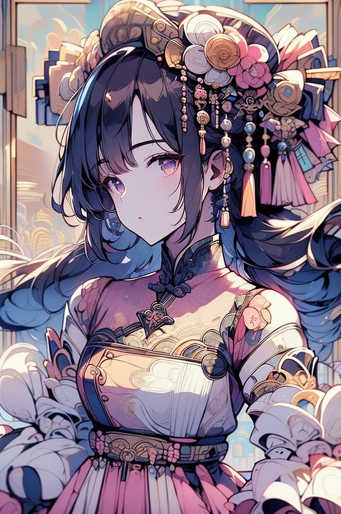 Anime Kawaii sexy Perfect Slim sensual body large breast and huge thighs, An intricate and highly detailed illustration of anime (Young girl) (((work of art))),(((high resolution)))、(((8k)))、(((face perfect)))、(((korean idol)))、25 years old, ((yoga pants)), Look to the camera, ((high quality eyes)), (high quality face), detailed texture