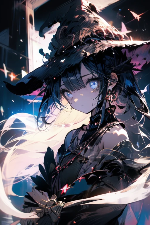 1girl, witch, ghost, nightmare, ritual, witch clothing set, Cinematic Angle
