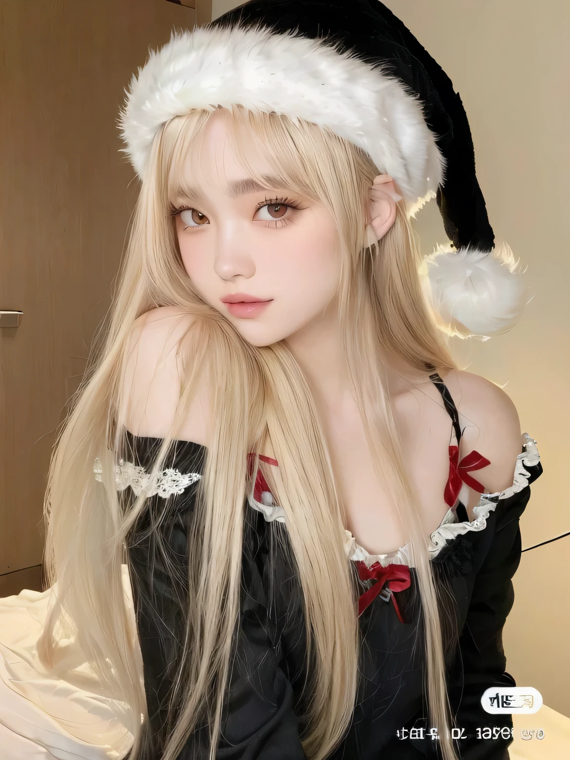 Chica de pelo rubio con gorro de bruja posando para una foto, con el pelo largo y rubio, pelo largo y rubio y flequillo, con pelo largo y rubio, con pelo largo y rubio, peinado de corte hime blanco, ulzzang, Lalisa Manobal, chica perfecta de pelo rubio, extremely pale blonde hair, pelo largo y rubio y ojos grandes, chica anime en la vida real