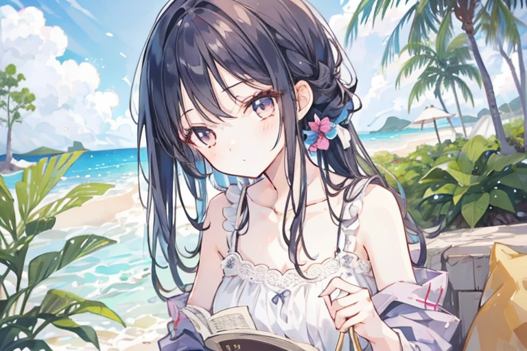 1girl, resort, relaxation, casual theme
