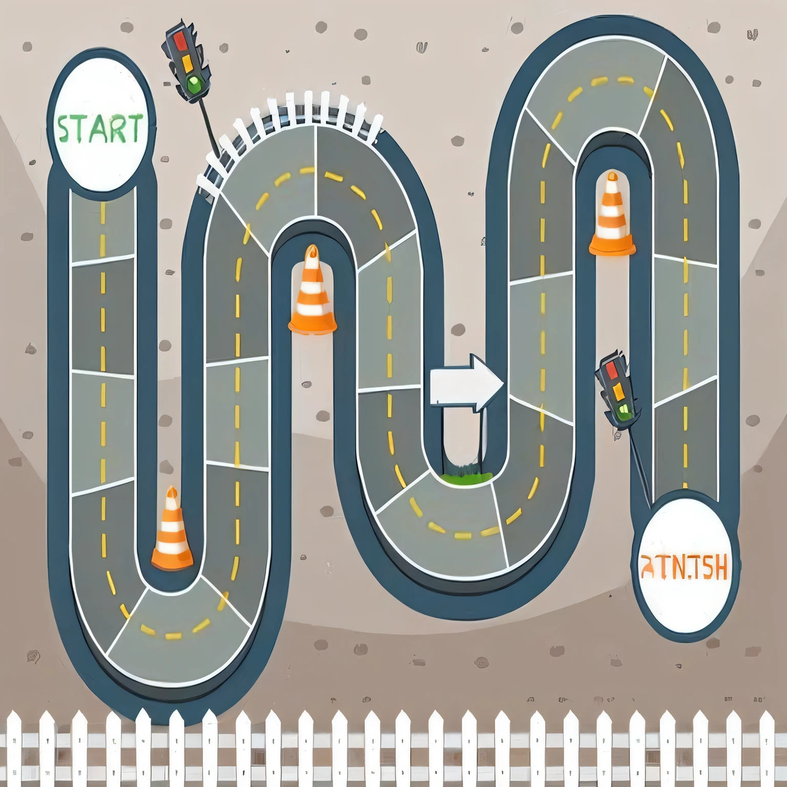 illustration of a road with traffic cones and a traffic light, Game illustration, Recurso de jogo 2D, fundo do jogo 2d, jogo 2d assets, curva serpentina!!!, jogo 2d, recurso de jogo para celular, car trading game, Jogo de rolagem lateral 2D, Pacote de ativos de design de jogos, jogo 2d art background, estradas precisas, unidade 2 d, conceito de jogo