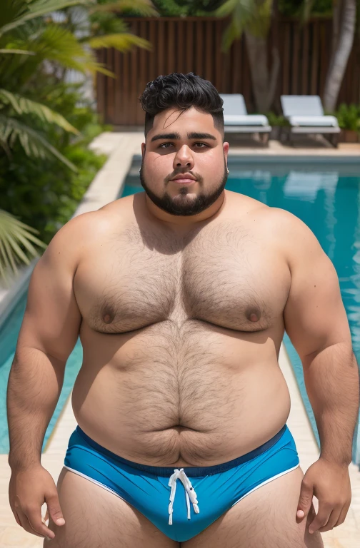 (Cabelo loiro), rosto com pouca barba e pouco bico de, Rostos de diferentes nacionalidades, Young man aged 17, chubby, extremely thick thighs, large belly, wearing only gray or blue or black or white or red swimming trunks. He doesn't wear clothes. . He's gesturing with his hands. He is sitting in the luxurious armchair. He holds a cell phone in his hand. He wears a gold watch on his wrist. He wears several Nordic bracelets on his wrist.. He wears a Nordic chain around his neck or he wears a gold chain around his neck. wearing sunglasses. wearing hat, wearing cap. hand on groin, hand over groin, hands close to the groin area.

