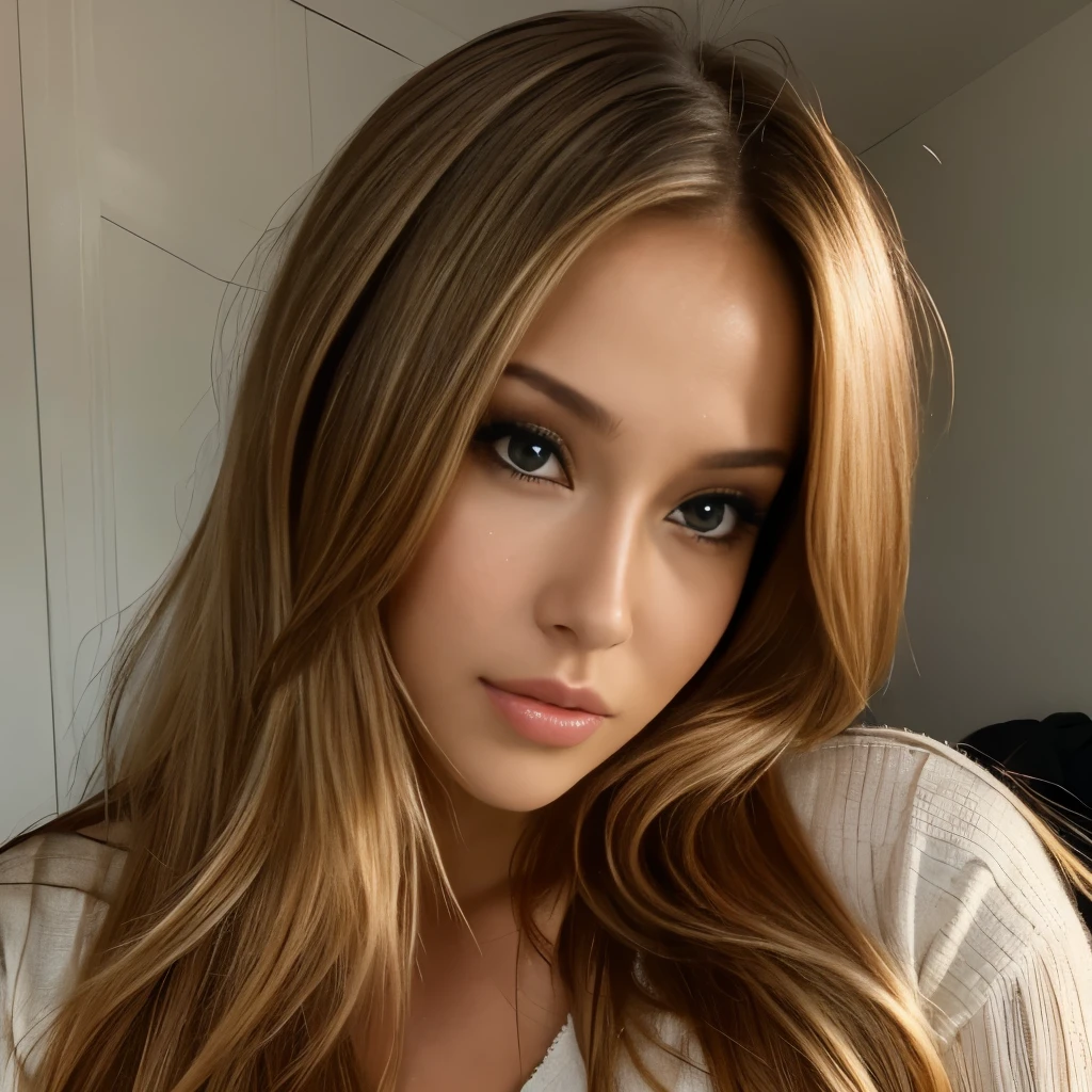 Chica rubia latina, modelo latina, 23-year-old blonde model, modelo rubia mirando a la camara, mujer de rostro hermoso, mujer de cabello largo,