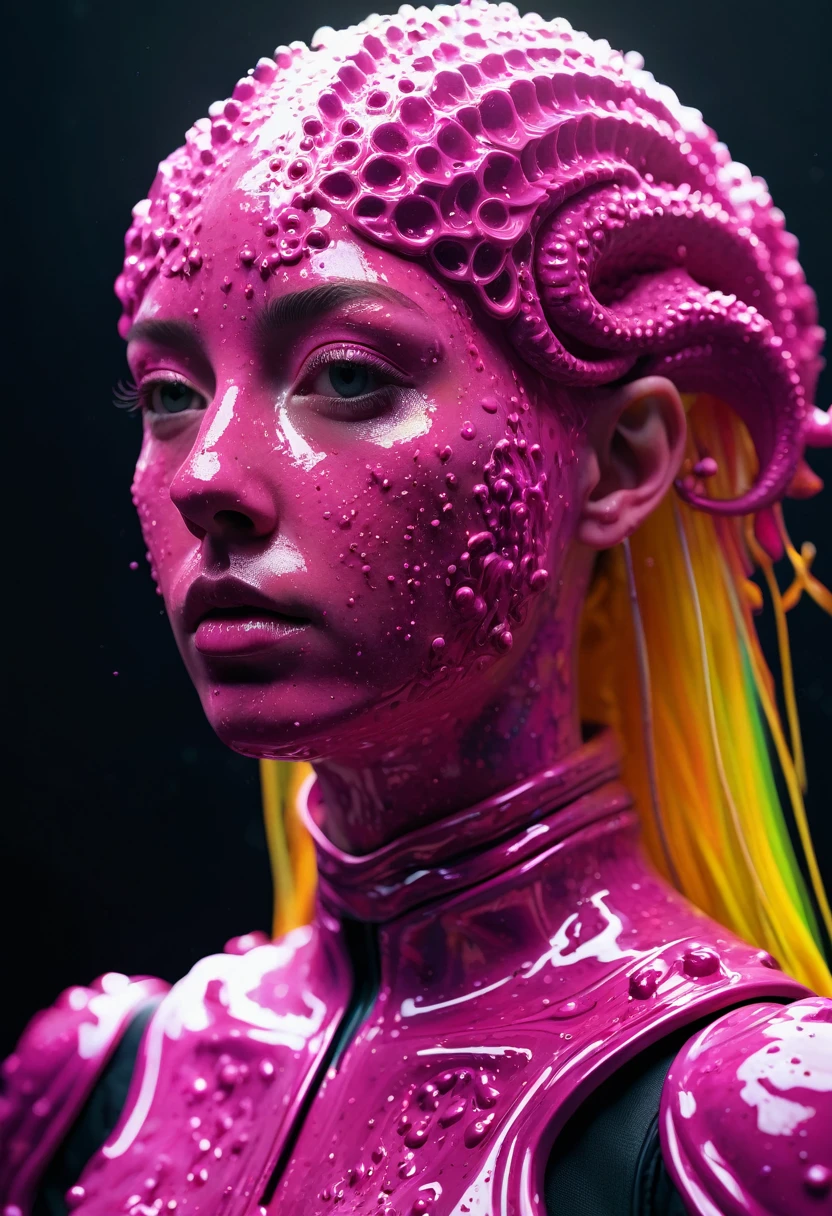 8K, ARTISTIC photogrAphy, best quAlity, mAsterpiece: 1.2), A (potrAit:1.2) ASTRONAUT pink Cthulhu , full body RAW candid cinema, yellow hair, 16mm, color graded portra 400 film, remarkable color, ultra realistic, sad admosphere, dark lighting, oppressive atmosphere, depressive colors, kodak portra 400, photograph,r, Natural Light, Pinhead lighgts, blur reflection, Brush Strokes, Smooth, abstract, Splatter, Oil On Canvas, rainbow colors, fractal isometrics details bioluminescens : a stunning realistic photograph of wet bone structure, 3d render, octane render, intricately detailed, titanium decorative headdress, cinematic, trending on artstation | Isometric | Centered