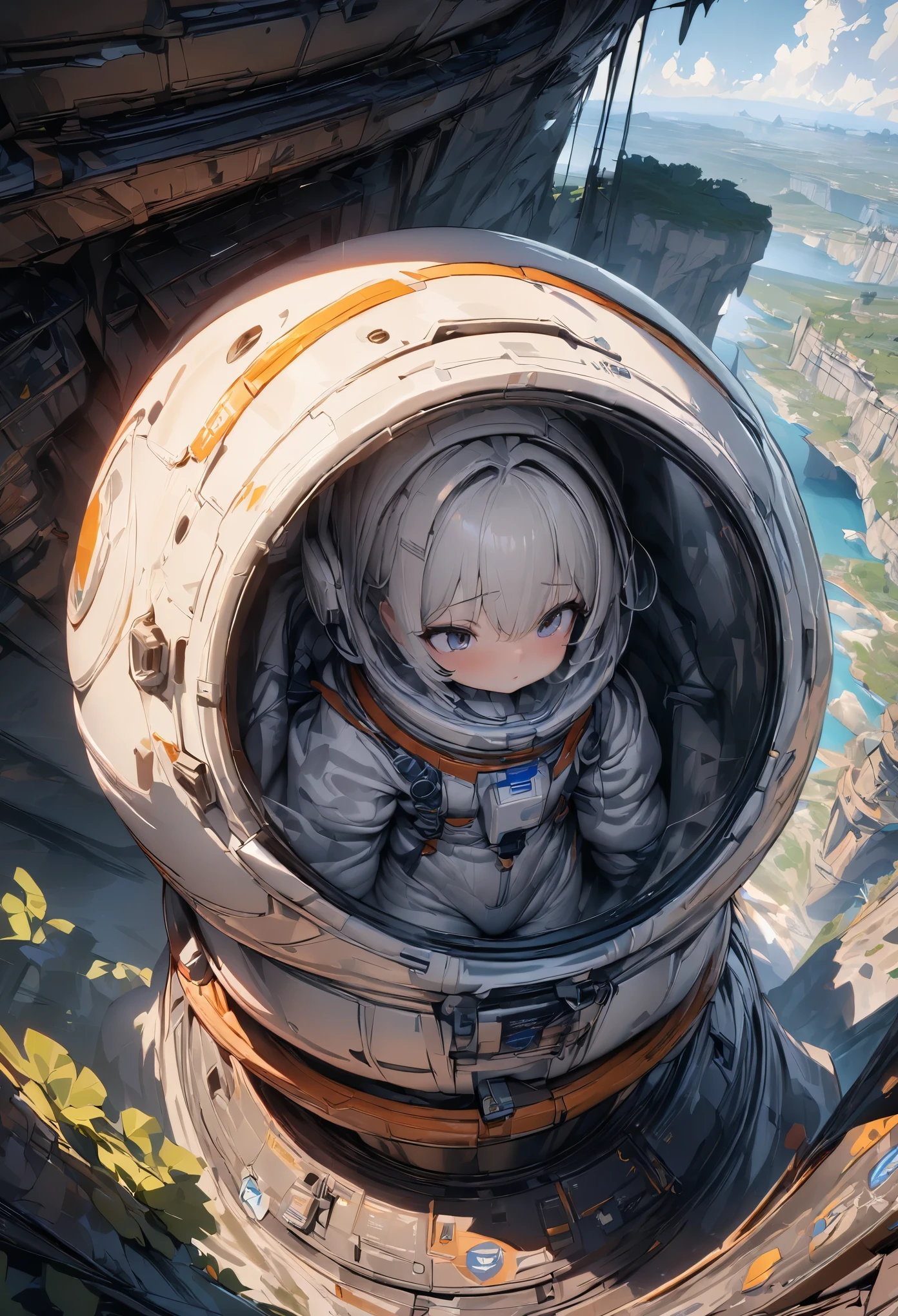(best quality, 4k, ultra detailed, high resolution, masterpiece: 1.2),Personaje a la Distancia: Hay un personaje visto desde lejos, located at a high observation point. It is small compared to the surroundings, resaltando la magnitud de la nave. The character is equipped with a space suit, with flashing lights and mechanical details.
Vista del Espacio Exterior: Through the openings in the ship, se ve un vasto espacio estrellado. The stars are unevenly distributed, creating variable densities and suggesting the remoteness of some celestial objects.
