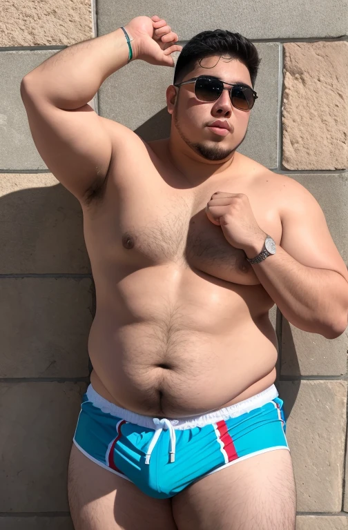 he's American, he is latin,he is polish, he's Asian, he is Mexican, he's Russian, he is Greek, he is Spanish, He gestures by making obscene gestures with his hands, (Cabelo loiro ou grisalho), rosto com pouca barba e pouco bico de, Rostos de diferentes nacionalidades, adult ager aged 17, plump, chubby, extremely thick thighs, large belly, wearing only white swim trunks, vermelho,cinza ou preto ou branco ou vermelho. He doesn't wear clothes. . He's gesturing with his hands. He is sitting on the luxurious chair. He holds a cell phone in his hand. (((He wears a gold watch on his wrist. He wears several Nordic bracelets on his wrist.. He wears a Nordic chain around his neck or he wears a gold chain around his neck. wearing sunglasses. wearing hat, wearing cap. hand on groin, (hand over groin), (hands close to the groin area). scratching the groin ))), He's pulling down his swim trunks a little, He's Adjusting His Swim Trunks, He is checking with his hands to see if his swim trunks are wet.