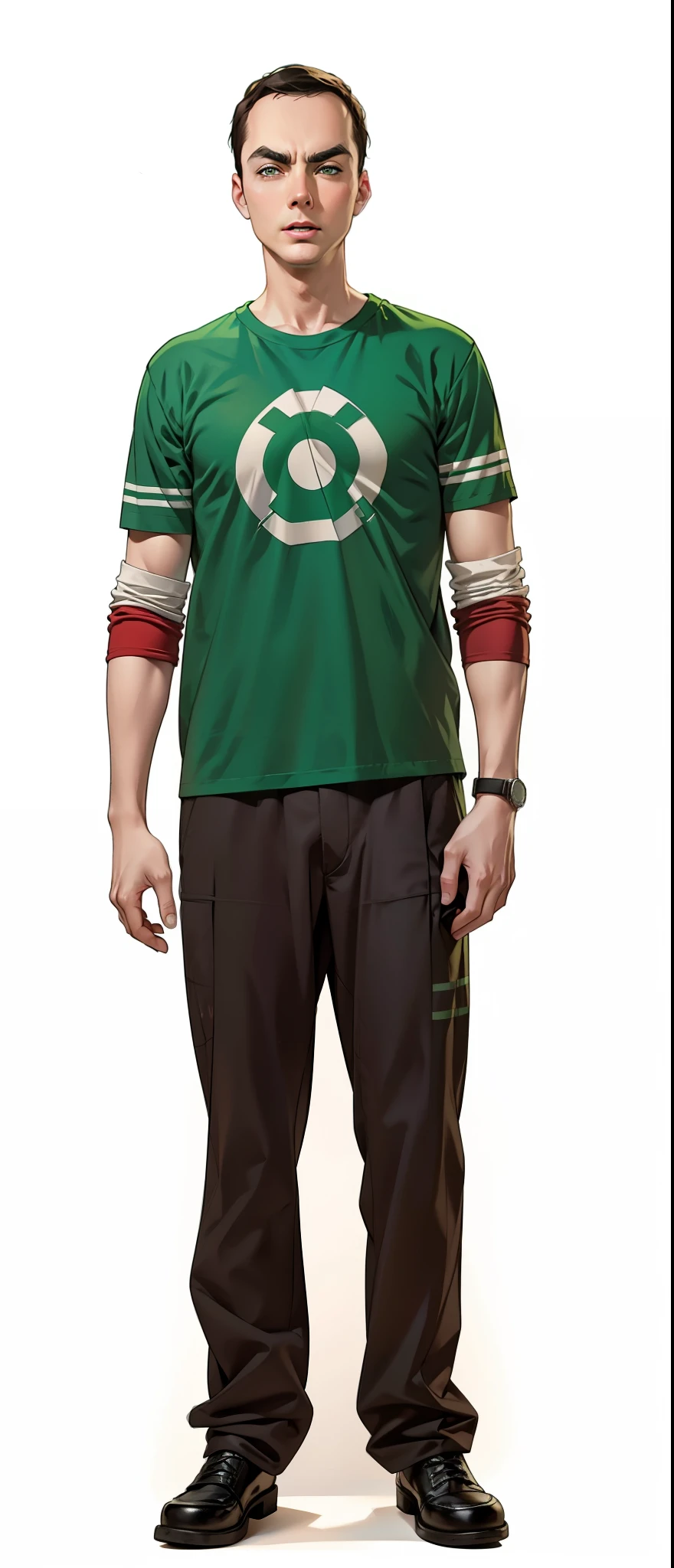 Sheldon Cooper, Jim Parsons, extremamente realista, camiseta Lanterna Verde, muito lindo, The Bing Theory,