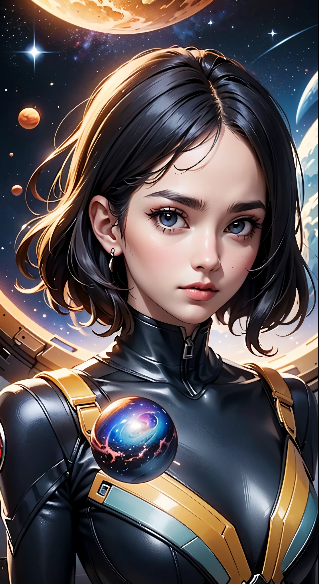 nijistyle,rfktr_technotrex,woman exploring planets, alien worlds, exotic locations, deep space,unkown terrors, galactic, nebulas,stars,fcPortrait