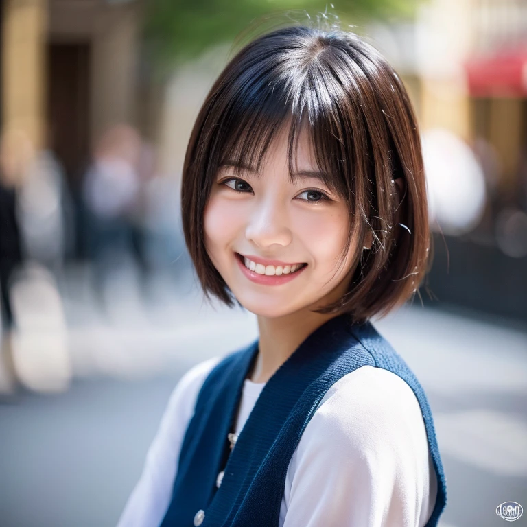 30-year-old female、smile、Short Hair、Blushing、Masterpiece、high resolution、16K