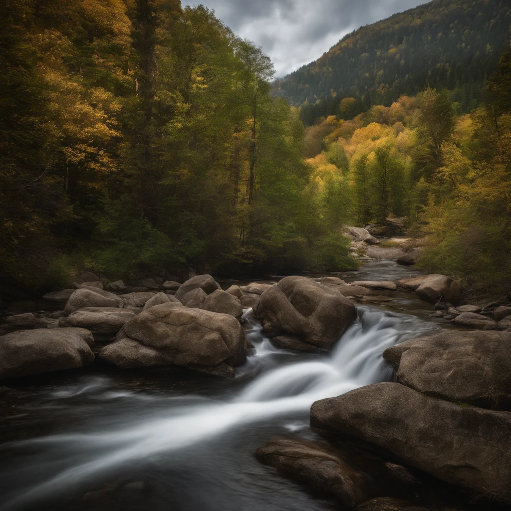In the heart of the forest, a sparkling waterfall rushes gracefully, éclaboussant les rochers de sa fraîcheur. Autour, lush vegetation flourishes, enveloppant les majestueux arbres de son étreinte verdoyante. The soothing murmur of the water mixes with the songs of the birds, creating an enchanting natural symphony. avec un ciel bleu