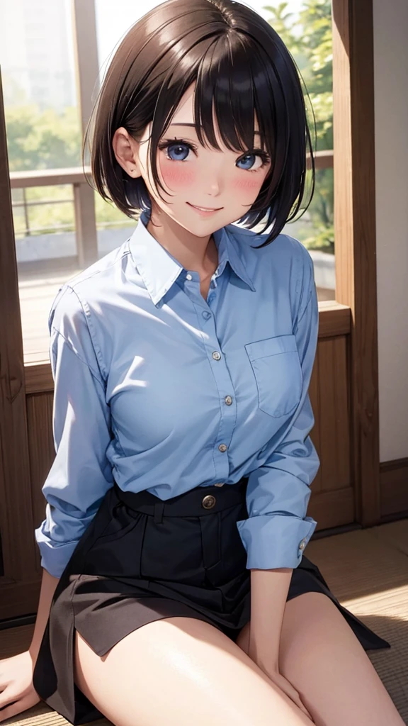30-year-old female、smile、Short Hair、Blushing、Masterpiece、high resolution、16K、Japan Cop