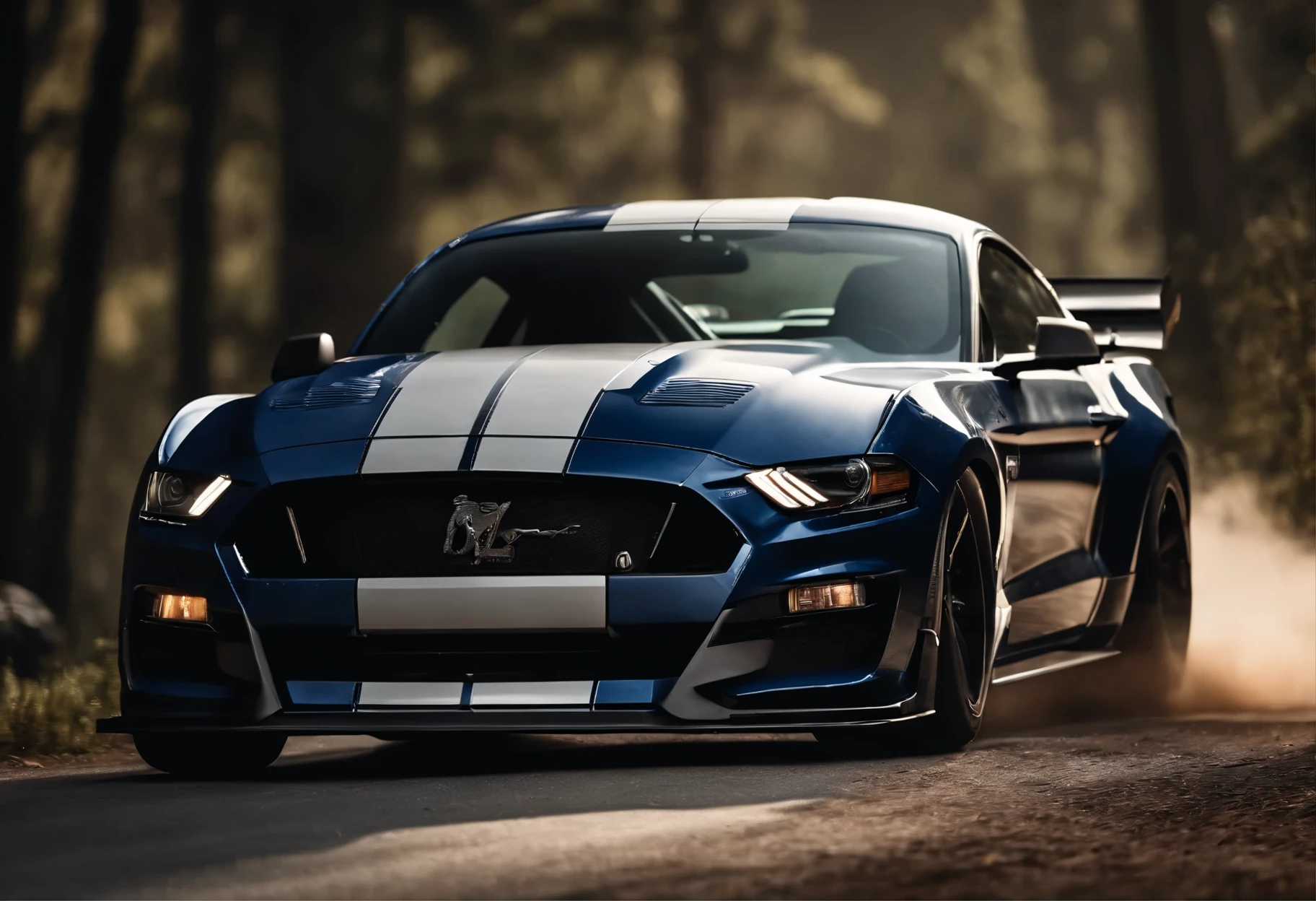 Mustang gt500 2020 drifting chase, action shot, (detailed stunning environment), cinematic, cover art, (low front angle), intricate, highly detailed, smooth, sharp focus, cinematic lighting, atmospheric, photoreal, 8k, Canon EF 200-400mm f/4L IS USM Extender 1. 4x Lens, stan Winston studio