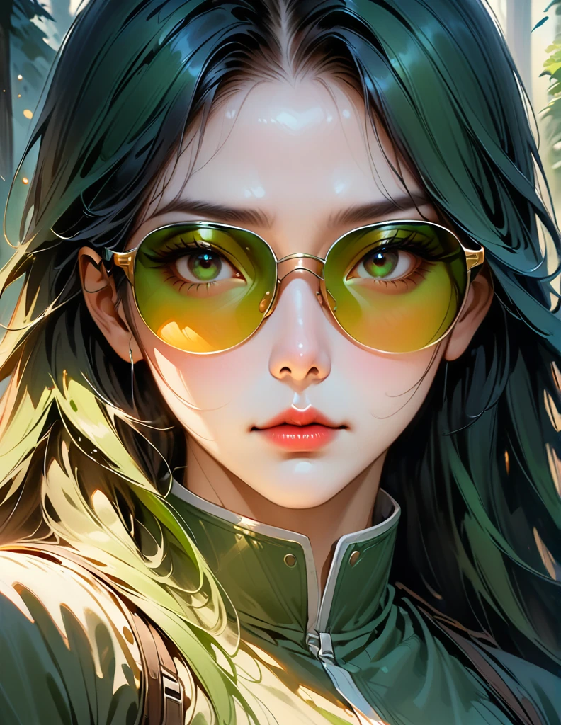 The prompt generated based on the given theme is as follows: 
"happy girl, centered, looking at the camera, approaching perfection, dynamic, (shades of blue and (forest green:1.5)), extremely detailed, digital painting, artstation, concept art, smooth, sharp focus, illustration, art: Carne Griffiths, Vadim Kasyan, detailed face, 4K, high-resolution, masterpiece:1.2, ultra-detailed, photorealistic:1.37, HDR, studio lighting, ultra-fine painting, vivid colors, bokeh."