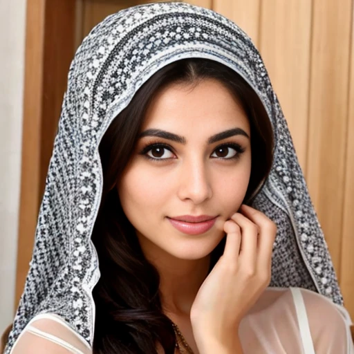 Lebanese woman focus on the face.