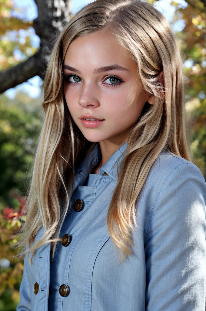 close up of a gorgeous girl sienna 24 yo with long blonde hair, looking at viewer, perfect eyes, innocent face, wearing a coat and a blouse, elegant, walking in a crowded urban street in a bright sunny day, (autumn:1.2), sunrays, dramatic, dynamic pose,
natural skin texture, photorealism, photorealistic, high quality, RAW photograph, detailed background, intricate, highly detailed, sharp focus, high resolution, 8k, uhd, dslr, 
