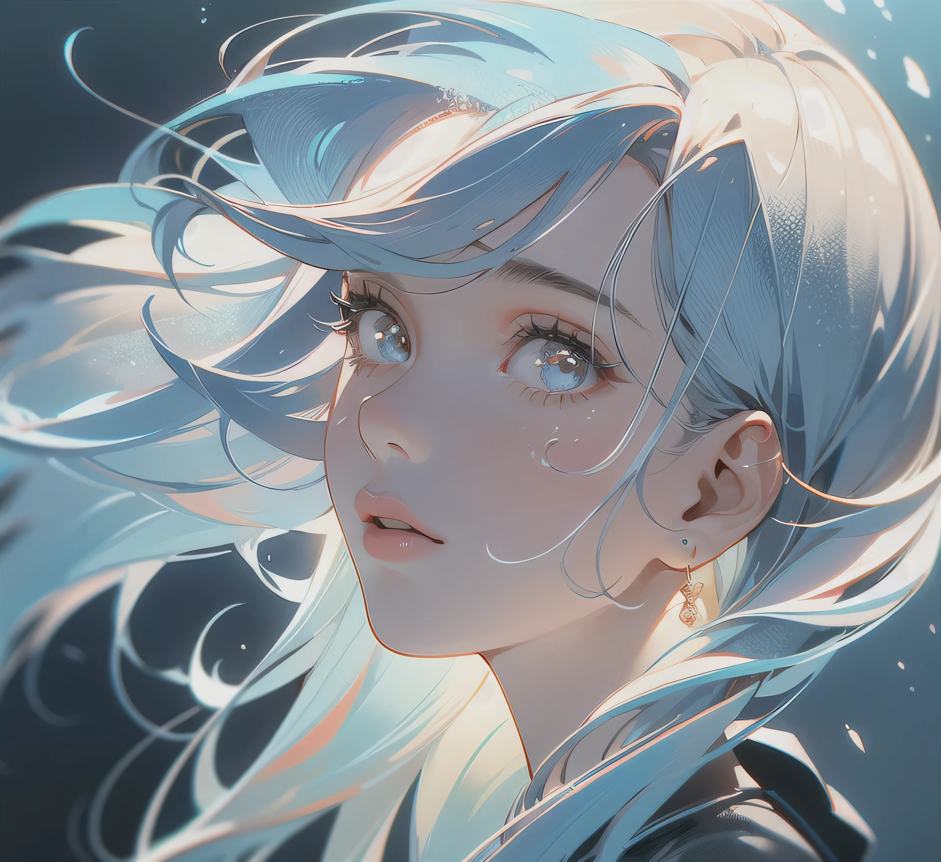 (best quality,highres,realistic:1.2),A girl looking at herself in the mirror, her reflection is a different girl,detailed eyes,detailed lips,long eyelashes,beautiful face,reflection of a different girl in the mirror,girl's appearance,dual reflection,clear mirror,soft lighting,fine brushstrokes,portrait,pastel colors