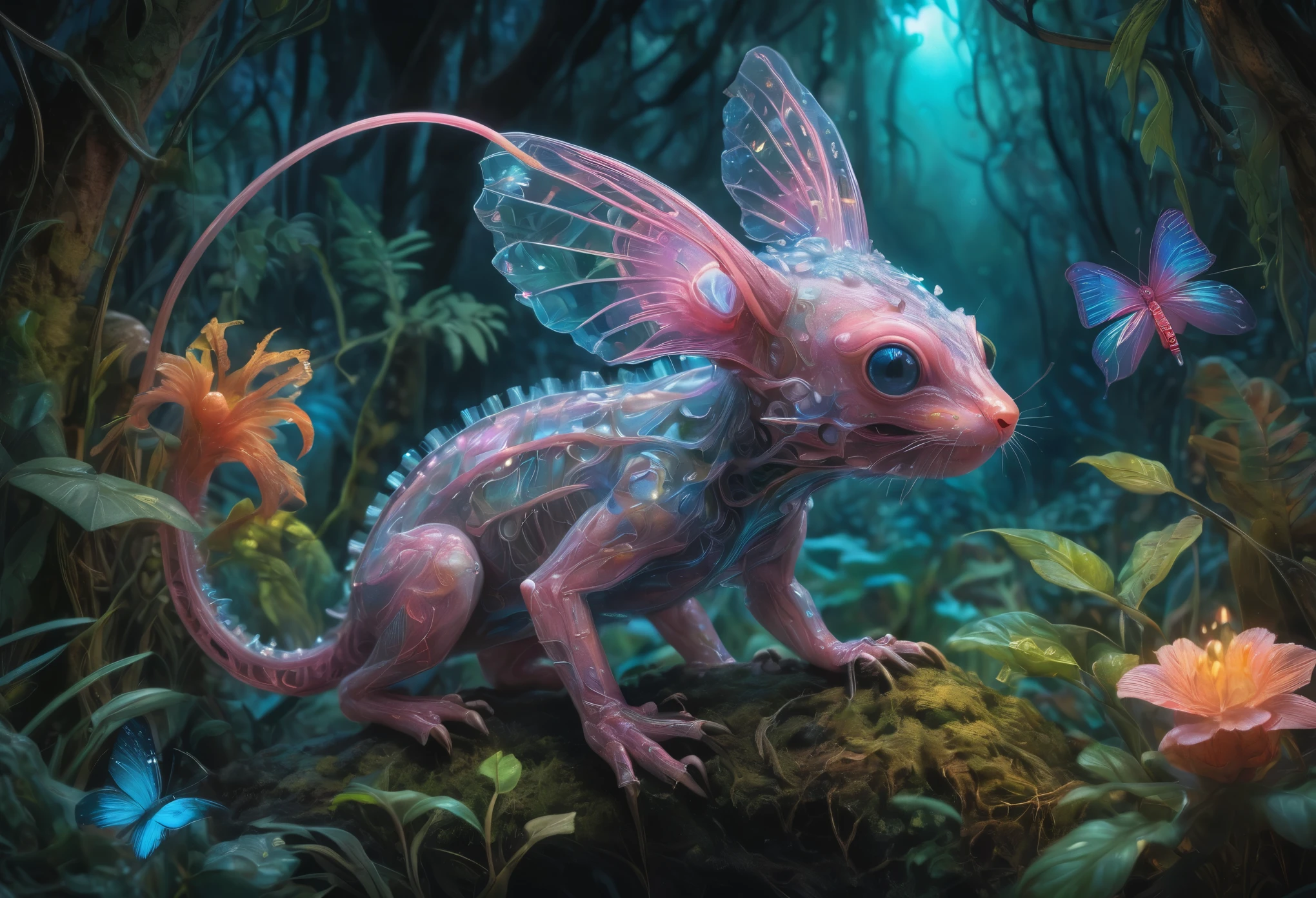 translucent and bioluminescent animal,
xray art,
background exotic jungle,
illustration,
extreme detail,
digital art,
4k,
ultra hd,
oil painting,
impressionist,
pastel colors,
illustration,
beautiful,
cinematic lighting,
highly detailed,
mark ryden,
hyper-realistic,
hyper-detailed,
airbrush art,
by Josephine Wall,
ultra hd,
realistic,
vivid colors,
highly detailed,
UHD drawing,
pen and ink,
perfect composition,
beautiful detailed intricate insanely detailed octane render trending on artstation,
8k artistic photography,
photorealistic concept art,
soft natural volumetric cinematic perfect light