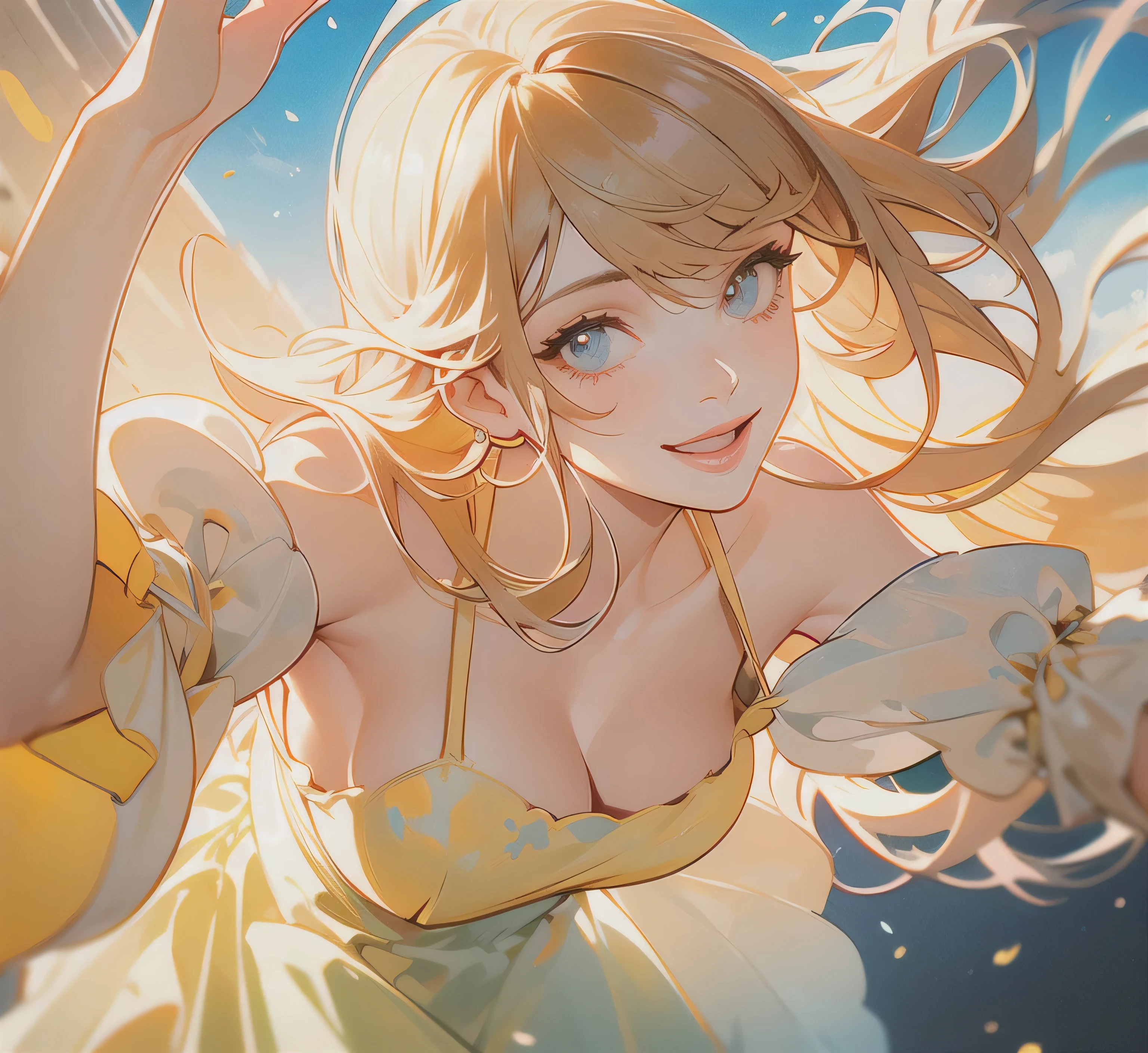 best quality,4k,8k,highres,masterpiece:1.2,ultra-detailed,realistic:1.37,beautiful detailed eyes,beautiful detailed lips,extremely detailed eyes and face,longeyelashes,painting,illustration,colorful paints,creative girl,playful mood,cute outfit,gardening tools,bright garden flowers,sunshine,cheerful expression,playful pose,vibrant colors,soft lighting