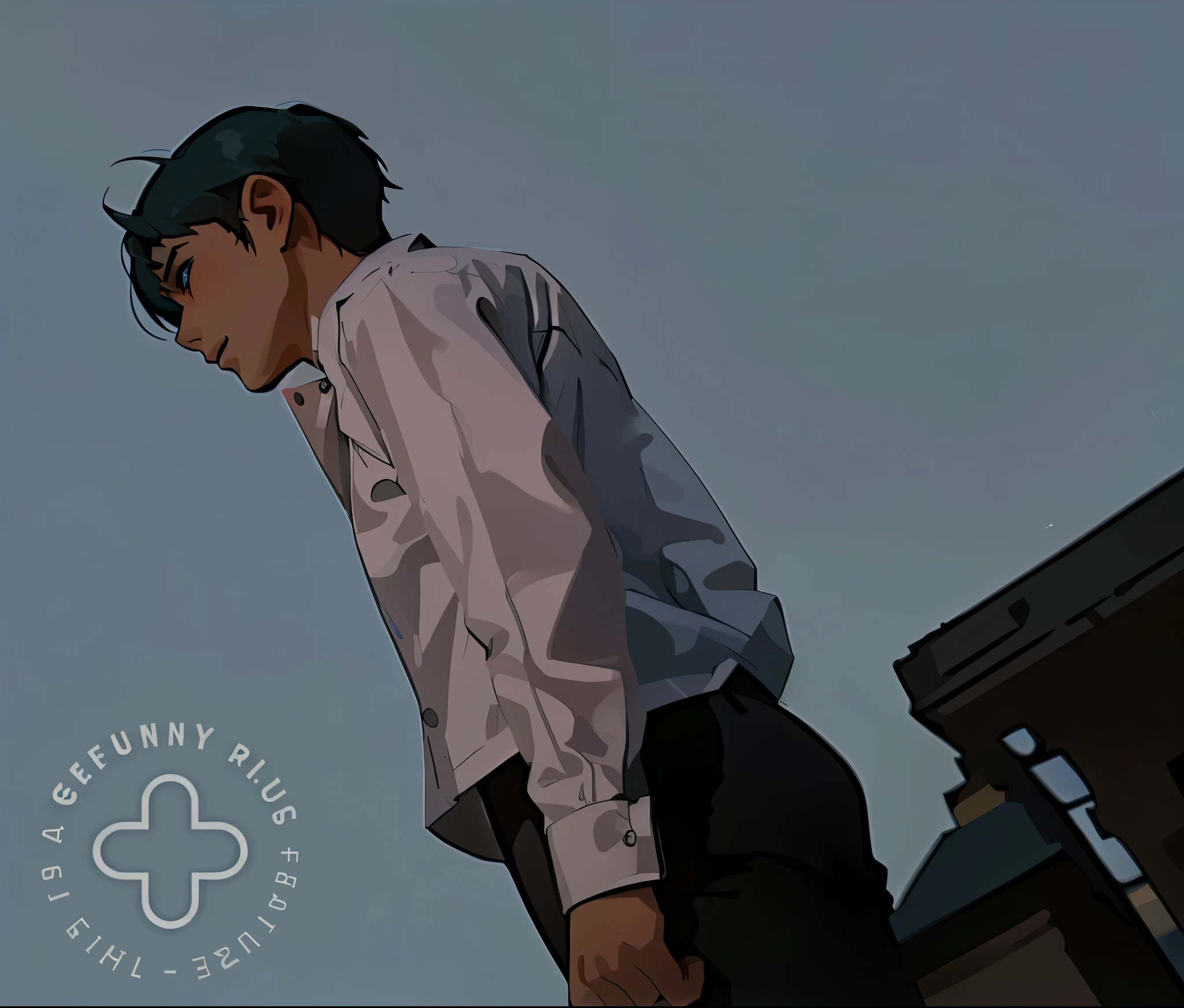 score_9, score_8_wonderful, score_7_wonderful, sauce_anime,hataraku maou,Sadao,Male Focus,1 male,No pants,Red tie,Auction,Long sleeve white shirt,On all fours,Place your hands on the floor,penis,Leash color,View your viewers,squat,Black Hair,Red Eye,humiliation,Obedience,yield,Shoes on head